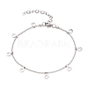 304 Stainless Steel Flat Round with Star Charm Anklets AJEW-AN00353-1