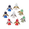 8Pcs 8 Color Glass Pendants PALLOY-JF02282-1
