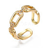 Chain Shape Clear Cubic Zirconia Cuff Ring RJEW-N035-055-NF-3