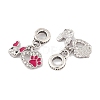 Rack Plating Alloy Crystal Rhinestone European Dangle Charms FIND-C055-28P-2