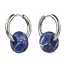 Asymmetrical Natural Mixed Stone Hoop Earrings EJEW-JE04597-2