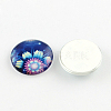 Half Round/Dome Flower Pattern Glass Flatback Cabochons for DIY Projects X-GGLA-Q037-12mm-24-2