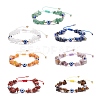 7Pcs 7 Style Natural Mixed Stone Chips & Resin Evil Eye Braided Bead Bracelets Set BJEW-JB08495-1