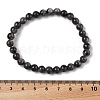 Natural Larvikite Bead Stretch Bracelets BJEW-K212-A-046-3