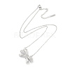 304 Stainless Steel Crystal Rhinestone Cable Chain Bowknot Pendant Necklaces for Women NJEW-C055-09P-2