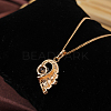 Exquisite Conch Shape Brass Cubic Zirconia Pendant Necklaces NJEW-EE0001-17G-4