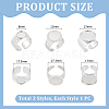 3Pcs 3 Styles 304 Stainless Steel Open Cuff Finger Ring Cabochon Settings STAS-UN0059-66P-3
