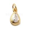 Brass Micro Pave Cubic Zirconia Pendants KK-H089-10C-G-1
