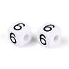 Opaque Acrylic European Large Hole Beads SACR-N020-01B-07-3