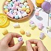 60Pcs 2 Styles Opaque Acrylic Beads SACR-CJ0001-86-5