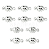 10Pcs Round Brass Magnetic Clasps with Loops KK-FS0001-34S-1