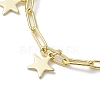 Golden 304 Stainless Steel Charm Bracelets with Brass Paperclip Chains BJEW-JB10031-5