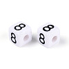 Opaque Acrylic European Large Hole Beads SACR-N020-01B-09-3