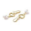 Heart with ABS Imitation Pearl Dangle Earrings EJEW-F288-22G-2