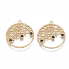 Brass Filigree Pendants KK-T038-345G-02-1