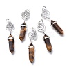 Natural Tiger Eye Pointed Big Pendants G-D0021-01P-23-1
