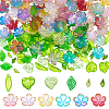 DIY Leaf Transparent Acrylic Pendants & Bead Caps Findings Kits DIY-NB0014-23-1