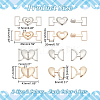 WADORN 16Pcs 4 Styles Alloy Heart Shaped Buckle FIND-WR0010-54-2