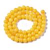 Natural Dyed Yellow Jade Gemstone Bead Strands G-R271-6mm-Y07-2