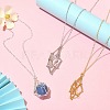 3Pcs 3 Color 304 Stainless Steel Macrame Pouch Empty Stone Holder for Pendant Necklaces Making NJEW-JN04384-6