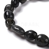 Natural Larvikite Beaded Stretch Bracelets BJEW-F414-02B-11-3