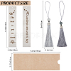 CRASPIRE 2Pcs 2 Style 201 Stainless Steel Bookmarks with Nylon Tassel AJEW-CP0005-77-2