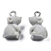 Flocky Resin Pendants X-RESI-N032-06-4