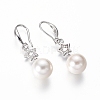 Shell Pearl Dangle Earrings EJEW-G263-14-3