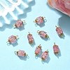 10Pcs Transparent Crackled Glass Cube Connector Charms PALLOY-JF03943-4