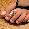 Boho Adjustable Brass Twisted Wire Wrapped Long Toe Rings FS-WG2F3DA-01-1