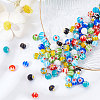 SUNNYCLUE 160Pcs 8 Colors Handmade Millefiori Lampwork Beads Strands LAMP-SC0001-14-4