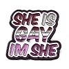 Word She Is Gay I'm She Lesbian Pride Rainbow Theme Enamel Pins JEWB-D019-04B-EB-1