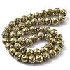 Electroplated Natural Lava Rock Beads Strands G-A251-E01-01A-1