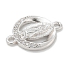 Rack Plating Brass Micro Pave Clear Cubic Zirconia Religion Virgin Mary Connector Charms KK-L224-094P-07-2