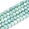 Anti-Tarnish Electroplate Glass Beads Strands EGLA-T021-4mm-15-08-1