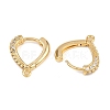 Brass Micro Pave Clear Cubic Zirconia Hoop Earring Findings KK-A274-01G-2
