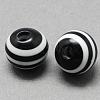 Round Striped Resin Beads RESI-R158-20mm-11-1
