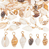 60Pcs 6 Styles Natural Mixed Shell Pendants PALLOY-AB00109-1