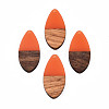 Transparent Resin & Walnut Wood Pendants RESI-N025-032-C07-2