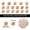 Cheriswelry 102Pcs 17 Style Unfinished Natural Wood European Beads WOOD-CW0001-02-3