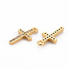 Brass Clear Cubic Zirconia Charms KK-N233-109-NF-2