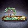 Natural Green Aventurine Chips with Brass Incense Burner Holder DJEW-G027-19RG-04-4