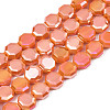 Electroplate Opaque Solid Color Glass Beads Strands EGLA-N002-27-B02-1