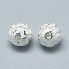 925 Sterling Silver Om Beads STER-T002-82S-2