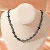 Round Cross Synthetic Non-Magnetic Hematite Beaded Necklaces NJEW-R020-03-2