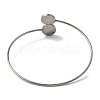 304 Stainless Steel Cuff Blank Bangle Bases with Round Tray STAS-Z088-03A-P-3