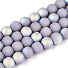 Frosted Opaque Glass Beads Strands LS-GLAA-T032-P8mm-MBB07-1