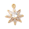 Brass Micro Pave Clear Cubic Zirconia Pendants KK-M294-07G-01-1