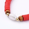Handmade Polymer Clay Heishi Bead Stretch Bracelets BJEW-JB05095-02-2
