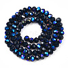 Electroplate Opaque Solid Color Glass Beads Strands X1-EGLA-A034-P6mm-L22-2